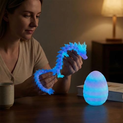 Dragon Egg, 3D Dragon, Articulated Toys Removable Mystery Fidget Toy Home Office Decor Executive Desk Easter Toys, Glow in The Dark Eggs Dragons - Image 3