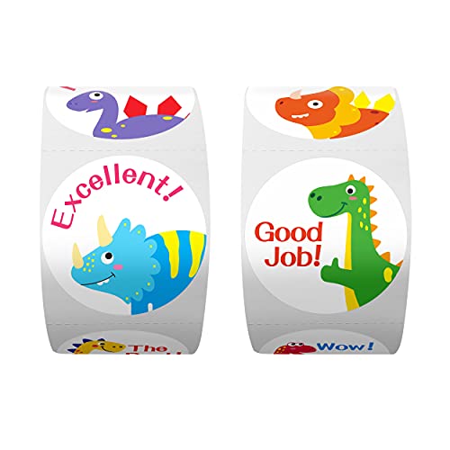 600 Pcs Teacher Reward Encouragement Motivational Dinosaur Sticker Mega Pack In 16 Designs (Each Measures 1.5” In Diameter) #TOP3