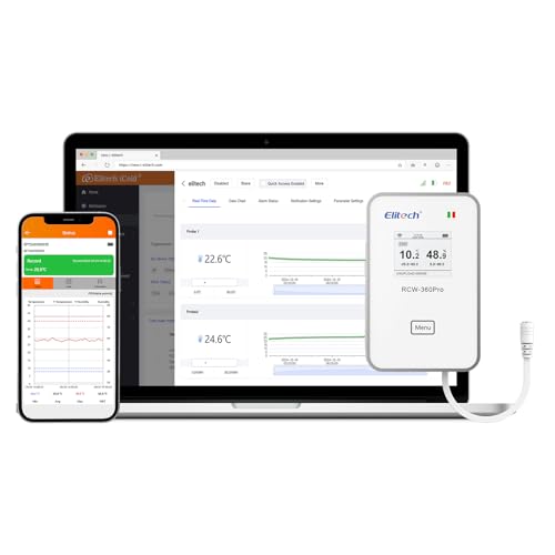 Elitech 4G Wireless Remote Real-Time IoT Temperatur-Feuchte Monitor Digitaler Datenlogger mit Einzeltempertursensor Erweiterungskanal, APP/Cloud-Datenspeicherung (RCW-360Pro-SC Benötigt Sonde) Elitech 4G Wireless Remote Real-Time IoT Temperatur-Feuchte Monitor Digitaler Datenlogger mit Einzeltempertursensor Erweiterungskanal, APP/Cloud-Datenspeicherung (RCW-360Pro-SC Benötigt Sonde)