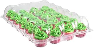Katgely Cupcake Containers 24 Count (pack of 6), Clear Plastic Cupcake Carriers for 24 Cupcakes, Deep Dome, Stackable, Disposable & BPA-Free