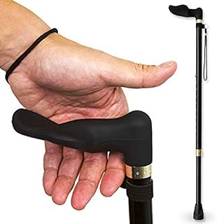 RMS Walking Cane with Palm Grip Orthopedic Handle for Left Hand - Adjustable