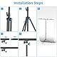EMART T Form Hintergrund Ständer Hintergrundsystem, 1,5x2,6m Hintergrundständer mit 4 Federclips, Tragetasche für Fotostudio, Porträt und Produktfotografie