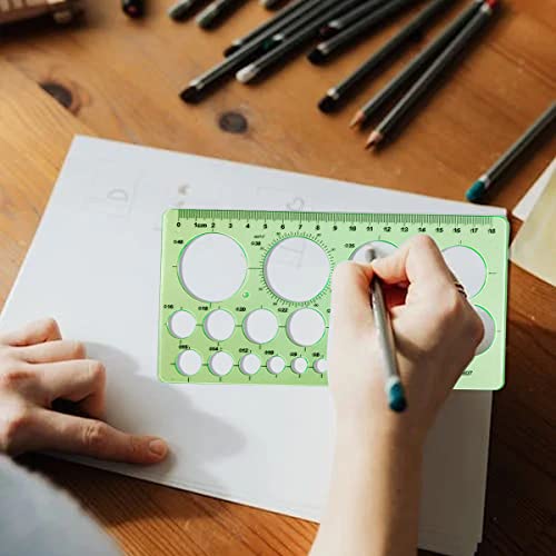 Circle Templates Geometric Drawings Templates Drafting Stencils Measuring Tools Template Artist Design Drawing Aid Tool Circle Templates Measuring Geometry Ruler Drafting Stencils, 2 Pack #TOP4