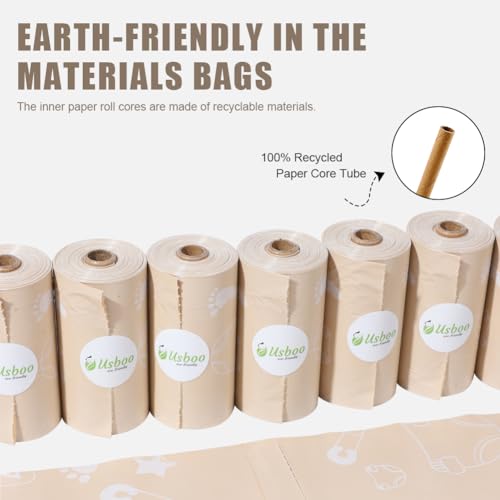 USBOO Diaper Bags Disposable, Biodegradeable Dirty Diaper Bag (8 Refill Rolls/120 Pack) with Dispenser | Essential for Travel and Quick Change on The Go | Baby Poop Bags | Unscented - Thumbnail 5