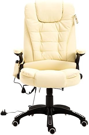 Cherry Tree Furniture Executive Recline Extra Padded Office Chair (Massage, Cream PU)
