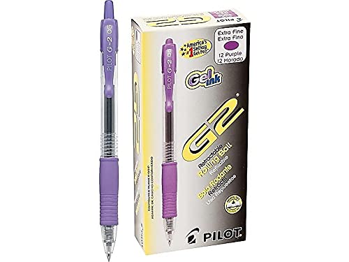 Bolígrafo Pilot G2 Gel Retráctil Tinta Morada Docena miniatura 3