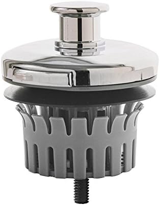 Drain Strain Clog Preventing Bathtub Drain Hair Catcher | ONLY Fits 1.5" Wide x 1.25" Deep Tub Drains | Replacement Bath Tub Stopper/Hair Catcher with Basket to Make Cleaning a Breeze | Chrome