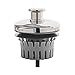 Drain Strain Clog Preventing Bathtub Drain Strainer - Fits 1.5" Wide x 1.25" Deep Tub Drains - Replacement Bath Tub Stopper/Hair Catcher with Basket to make Cleaning a Breeze, Chrome
