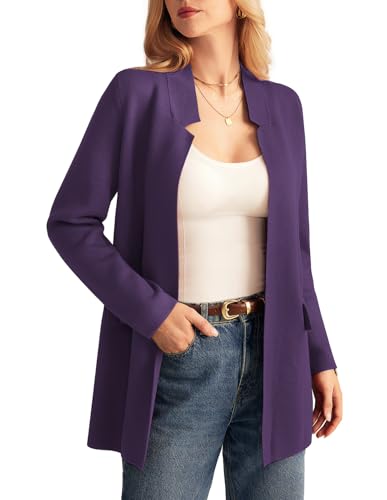 GRACE KARIN Women's Long Sleeve Open Front Knit Cardigan Notch Collar Fall Sweater Blazer Jackets 2025