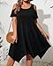 Pinup Fashion Summer Dresses Women 2025 Plus Size Sun Dresses Casual Black Cold Shoulder Short Sleeve Dress 24W