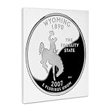 3dRose State Quarter of Wyoming (PD-US) Museum Grade Canvas Wrap 8x10
