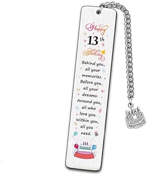 13 Yr Old Birthday Gift Bookmarks for 13 Year Old Boys Girl Birthday Gifts for Nephew Reading Lovers 13th Birthday Gift for Girl Boys Behind You All Your Memories Bookmark