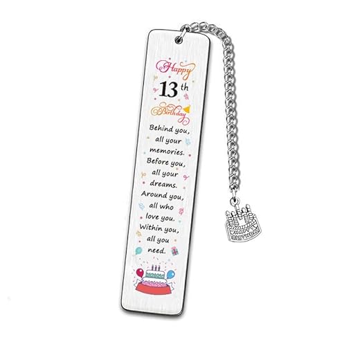 13 Yr Old Birthday Gift Bookmarks for 13 Year Old Boys Girl Birthday Gifts for Nephew Reading Lovers 13th Birthday Gift for Girl Boys Behind You All Your Memories Bookmark