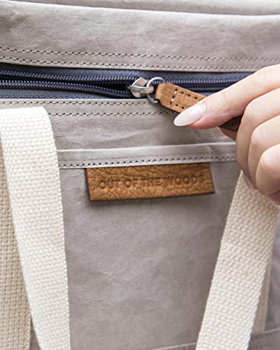 Out Of The Woods Insulated Lunch Bag Mini Walrus – Vegan Picnic Bag/Cooler Tote With Zippered Body & Front Pocket – Sustainable, Reusable Soft Side Cooler Bag With Straps, Stone #TOP5
