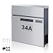 Produktbild BONADE Briefkasten Solar LED Beleuchtung Wandbriefkasten mit Namensschild und Hausnummer Zeitungsfach Zeitungsbox Mailbox inkl. 2 Schlüsseln, Farbe: silber (37cm x 37cm x 7,8cm)