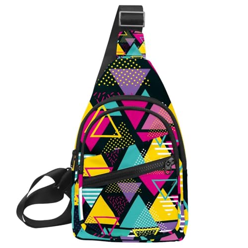 Bolsa de hombro multiusos de diseño geométrico para paseos al aire libre y festivales