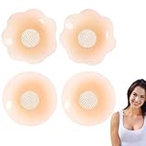 IEBTAWN 2 Paia Copricapezzoli Silicone, Copri Capezzoli Riutilizzabile Donna Adesivi Coppe Con Proteggi-Capezzoli, Nipple Cover Invisibile Ultra Sottili Reggiseno 6.5Cm