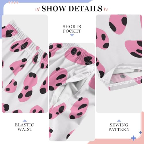 Boys' Pants Leopard Print Cute Cheetah Spots Pink Long Bottoms Jogger Pants Elastic Waist Trousers with Pockets S-XL4