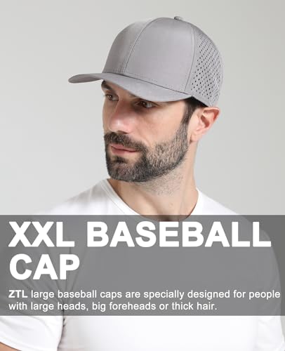 Image of Oversize XL XXL Quick Dry Baseball Cap, Large Performance Snapback Hats, Laser Cut Mesh Ball Cap for Men Big Heads 23.5 inch-26 inch