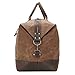 Polare 23” Waterproof Travel Duffel Bag Waxed Canvas Cowhide Leather Trim Luggage for Gym 55L Weekender Overnight Carry on Bag (Brown-23
