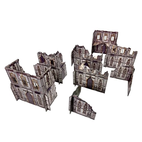 Lighter Creative 10PCS 40K Terrain Set with 16PCS Bases for WH40K Chapter Approved Tournament Companion 40K Terrain Battlezone Creation Kit
