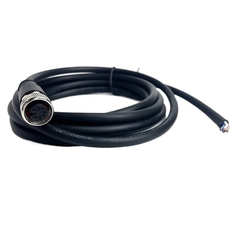 2Meters M12 Connector Water Proof Cable Plug Male/Female 4 5 8 12Pin p/;vc Integrated Injection molding M12 connectors(Straight Female 4P,1 PCS)