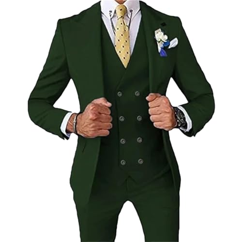 Costume 3 pièces homme double boutonnage coupe tailleur haut de gamme