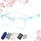 [Soarea] 花粉防止メガネ 子供 花粉防止めがね3-14歳ブルーライトカット子供用 花粉 症 かふんしょうのメガネ 曇らない 花粉メガネ こども 飛沫防止メガネ 花粉用 花粉症用 花粉対策 メガネキッズ 低学年 花粉症 めがね 保護 眼鏡 花粉対策 (ブルー)