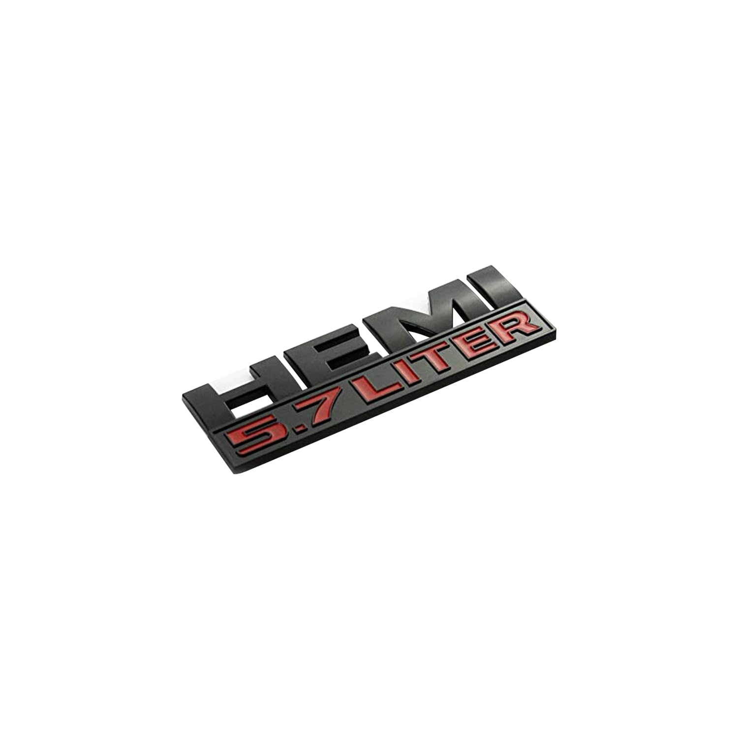 3D Car Styling 5.7L HEMI Logo Badge Sticker Side Fender Auto Emblem Decal For Dodge (Black/Red)