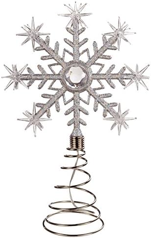 WeRChristmas Pre-Lit Santa Christmas Tree Topper Decoration with 8 Colour Changing LED Lights, 32 cm - Multi-Colour
