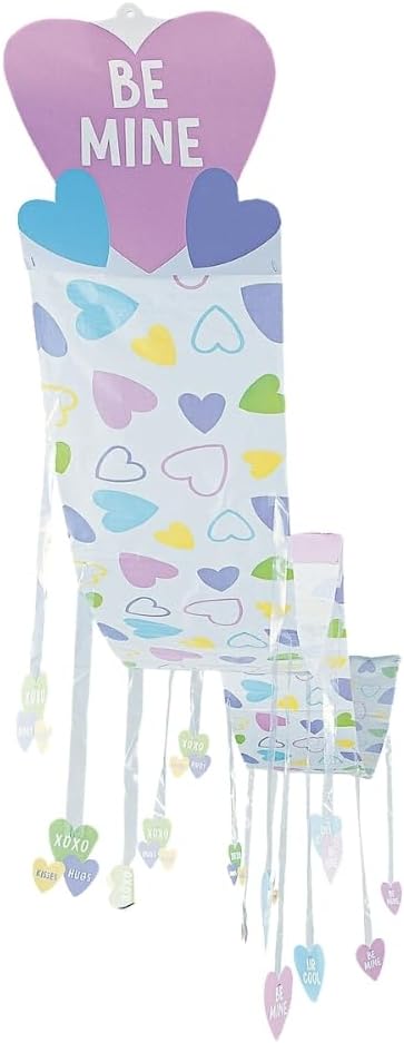 Fun Express Valentine Conversation Heart Large Hanging Decor – Bright Colorful Party Decoration for Valentine's Day Weddings and Romantic Events – Eye-Catching Fun Decor for Home or Party – 1 Piece