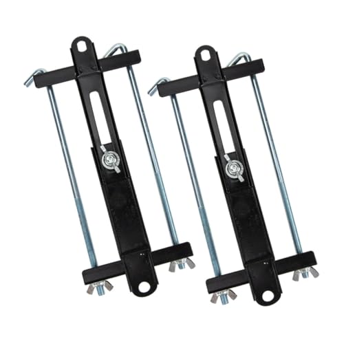 OUNONA 2Pcs Adjustable Metal Battery Hold Down Bracket Tie Down Kit for Automotive Battery Stabilization Lightweight Sturdy Mount for Easy Installation