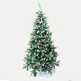 Árbol de Navidad Verde Natural con Nieve y Bayas Rojas, árbol de Navidad nevado, Luces de Navidad Opcionales, decoración arbol Navidad a tu Gusto, Chistmas Tree