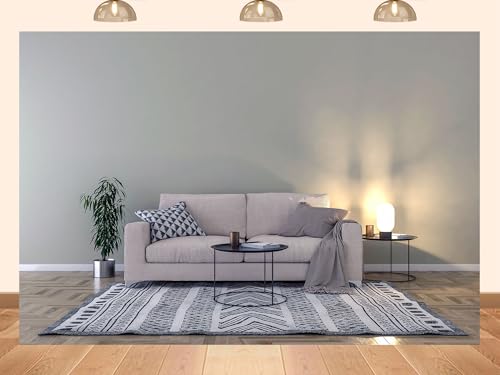 PEKRU 10x5ft Fabric Minimalist Beige Living Room Backdrop Patterned Rug
