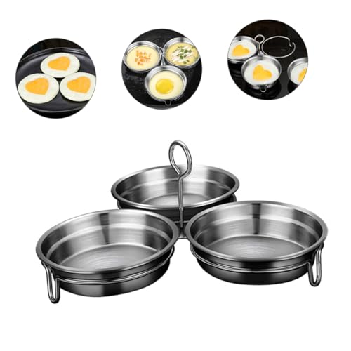 GRIRIW Egg Poacher Mold Stainless Poached Egg Cooker Silver 304 Stainless Steel Heart-shaped Steaming Pan Home Kitchen Set - Image 9
