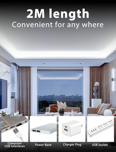 Tira LED Blanca 6.56ft 6500K Flexible USB DAYBETTER miniatura 2