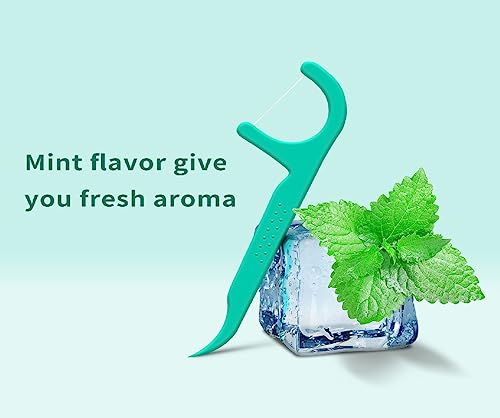 Fio Dental com haste embalagem com 100 unidades menta refrescante