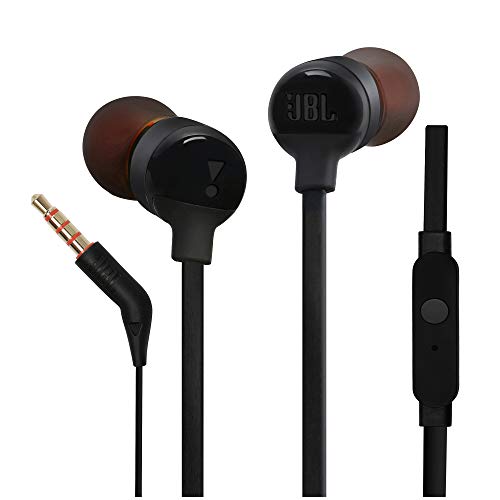 JBL Tune 110 Wired In-Ear Headphones with Microphone - Black