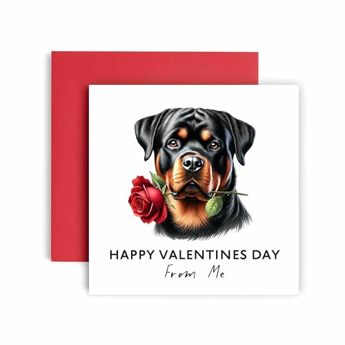Huxters Carte de Saint-Valentin de la part du chien – Rottweiler – Happy Valentines to Dog Mum and Dog Dad – Dog Best Friend (Rottweiler)