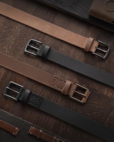 Image of CHAOREN Mens Belt - Mens Ratchet Belt Leather 1 3 /8 inch for Dress Pant - Micro Adjustable Belt Fit Everywhere