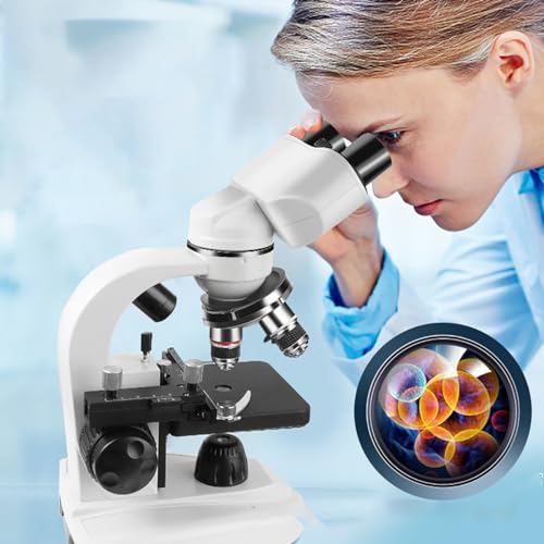 Microscópio binocular profissional, 60000x com display, 3 lentes objetivas/6 oculares, microscópio b