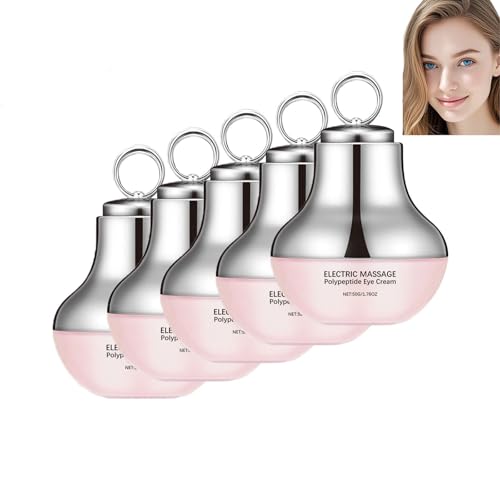 Crema contorno occhi massaggiante elettrica per occhiaie e borse - Soluzione rassodante antirughe con massaggiatore, set regalo di crema contorno occhi idratante e rassodante (5PCS)