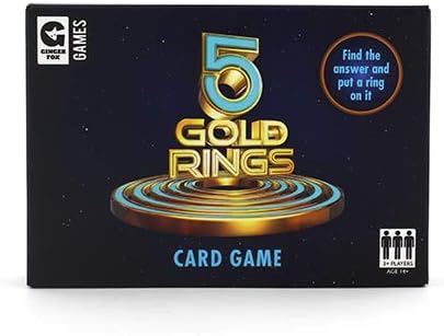 Ginger Fox 5 Gold Rings TV Show Quiz Card Game - Family Fun Party Game with 116 General Knowledge Questions