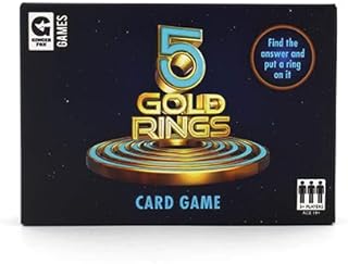 Ginger Fox 5 Gold Rings TV Show Quiz Card Game - Family Fun Party Game with 116 General Knowledge Questions