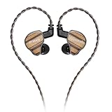 FiiO JH13 Hybrid HiFi IEMs – 1DD + 2BA Drivers, Entry-Level Audiophile in-Ear Headphones with Wooden Faceplate & Detachable 0.78mm 2-Pin Cable (Transparent Black)