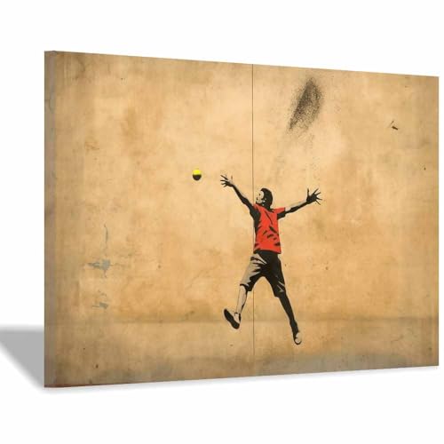 Tableau silhouette joueur tennis TERUEA 40x60cm encadrée
