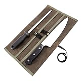 Double Knife Roll for Chefs,Waxed Canvas Vertical Knife Storage Case,Travel Carry-On Roll Bag,Rectangular Protector Sheath Pouch Organizer for Chef Kitchen Cutlery Knives Accessories,Cooking Tool