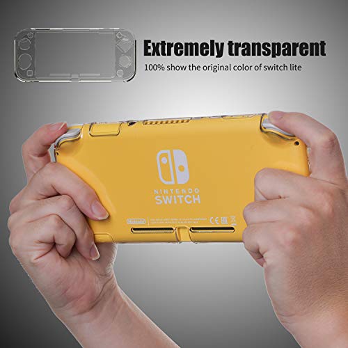 ECHZOVE Nintendo Switch Lite Case - Hard Clear Switch Lite Protective Case, Shockproof Transparent Shell Cover, Scratch-Resistant Design - Switch Lite Accessories for Kids, Travel & Daily Gaming