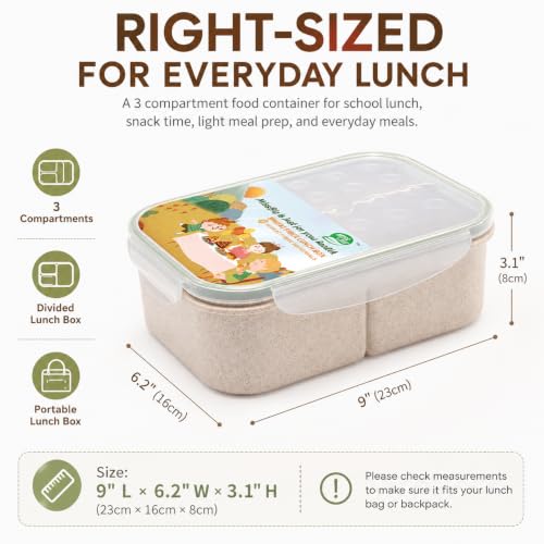 MISS BIG® Bento Box,Bento Box Adult,Lunch Box,Leak Proof Lunch Containers,No BPAs and No Chemical Dyes Bento Lunch Box,Dishwasher and Microwave Safe Lunch Containers for Adults(1900ml White) — view 4