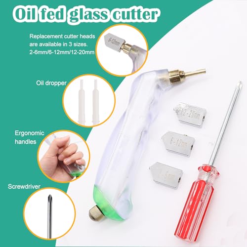 weideer Glass Cutters Tools,Glass Cutter, Mosaic Wheeled Glass Tile Nippers,Running Pliers Breaker Grozer Pliers,Stained Glass Cutting Tool Kit with Replacement Cutting Wheel Gloves Leather Bag